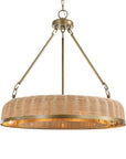 Ladakh - 9 Light Round Wicker Pendant - Gold