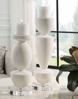 Lido - Stone Candleholders (Set of 2) - White