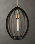 Darby - 1 Light Architectural Oval Pendant - Bronze / Black