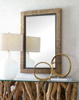 Island - Braided Straw Mirror - Light Brown