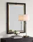 Bach - Rectangle Mirror - Walnut & Brass