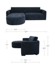 Emmy - Sectional Left - Dark Blue