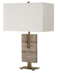 Turning - Point Travertine Table Lamp