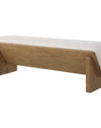 Wedged - Ivory Fabric Bench