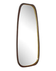 Zachari - Asymmetrical Tall Mirror - Gold / Woodtone