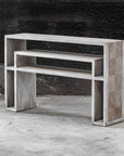 Genara - Carved Console Table - Bone White