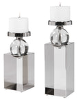 Lucian - Candleholders (Set of 2) - Nickel