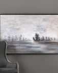 Evening Mist - Landscape Art - Black
