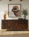 Melbourne - Mappa Burl 4 Door Cabinet - Woodtone