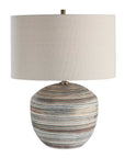 Prospect - Striped Accent Lamp - Light Brown