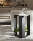 Keenan - Geometric Accent Table - Bronze / White
