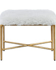 Charmed - Sheepskin Small Bench - White