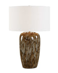 Torrence - Glazed Table Lamp - Brown / White