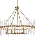 Crystal - Stick 8 Light Chandelier - Brass