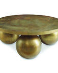 Triplet - Antique Brass Coffee Table - Gold