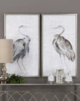 Summer Birds - Framed Art (Set of 2) - Pearl Silver