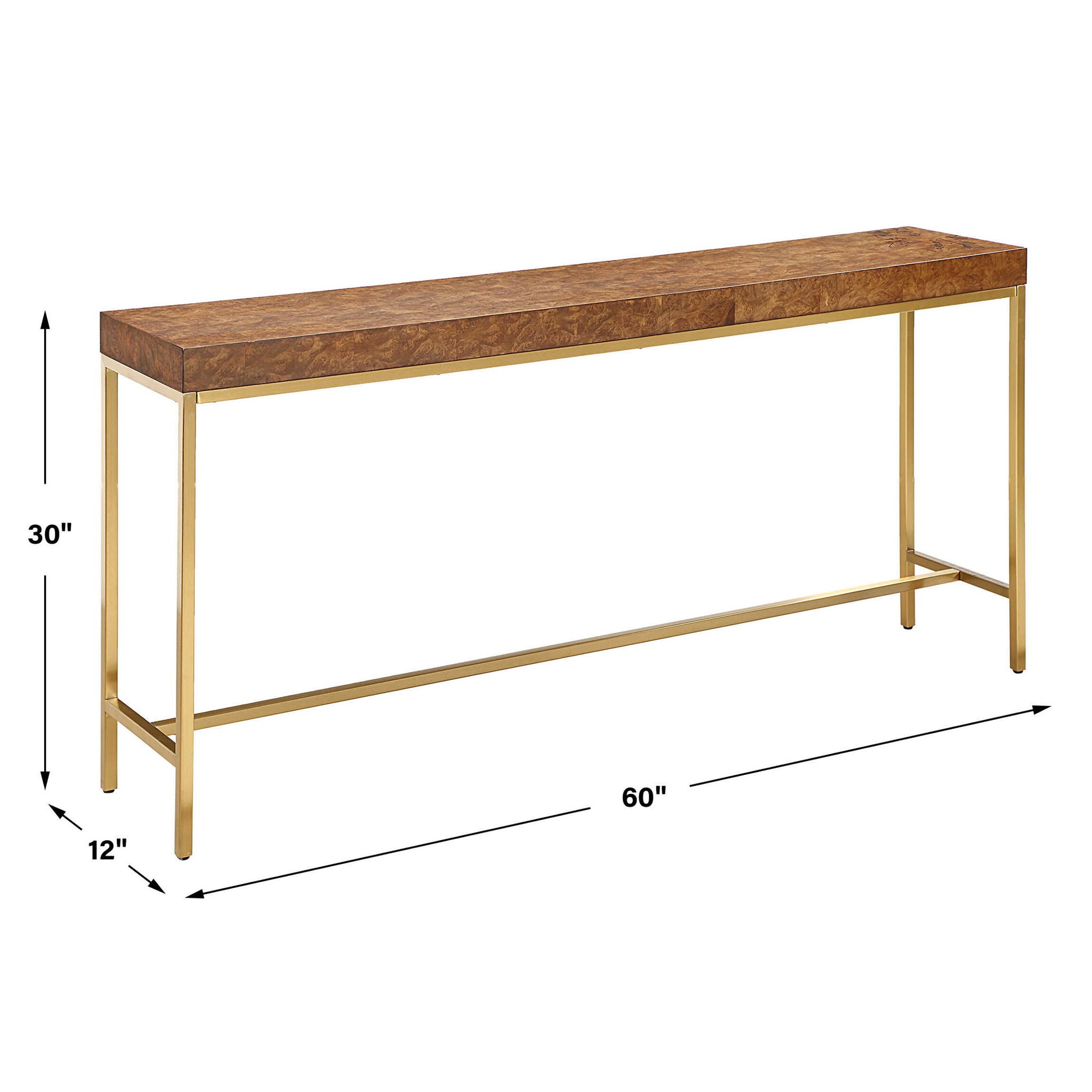 Moran - Burl Console Table - Light Brown