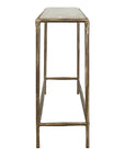 Minerva - Marble Top Console Table - Brass / Gray / White