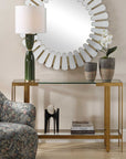Kendrick - Glass Console Table - Gold
