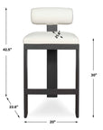 Bolster Back - Outdoor Bar Stool - White / Black