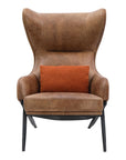 Amos - Leather Accent Chair - Brown