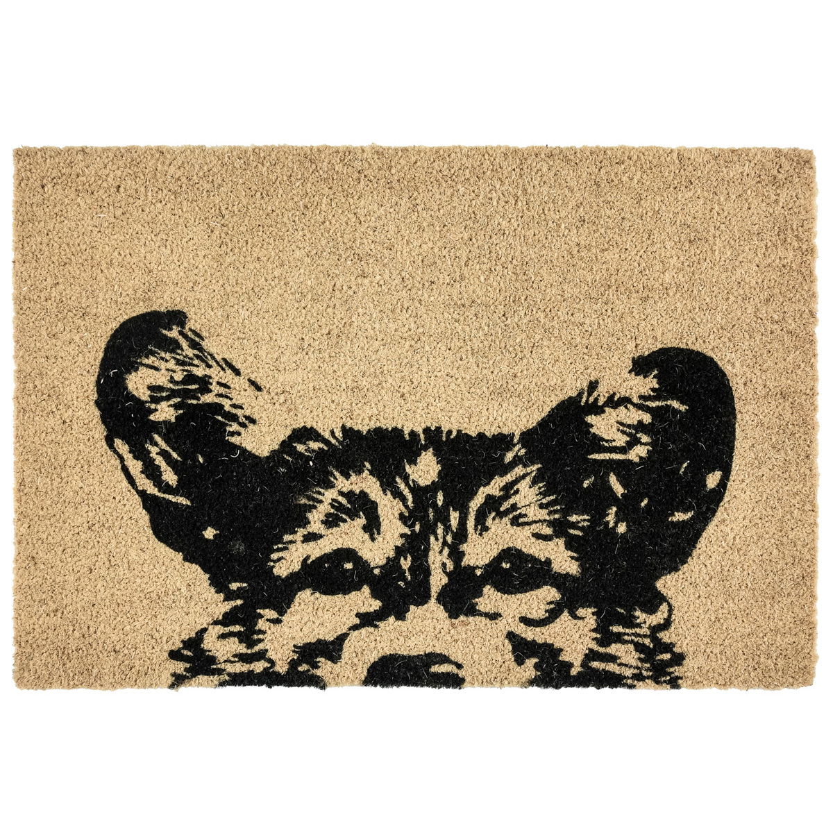 Doormats - Earnest Dog Doormat - Black &amp; Beige