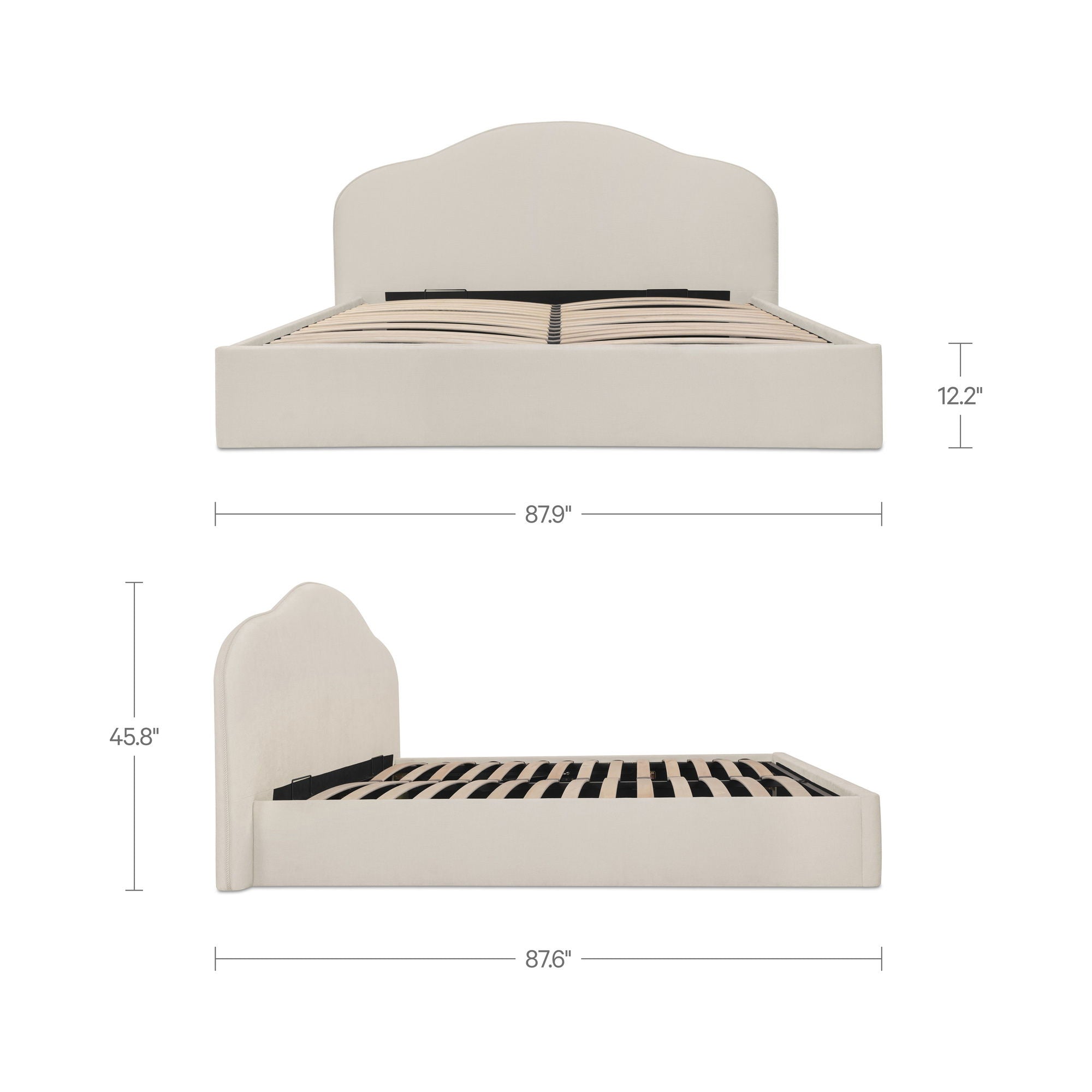 Maggie - King Storage Bed - Cream