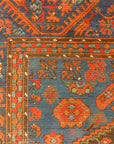 Antique Turkish Kula Rug Circa 1880. A piece of genuine woven carpet art sold by the Santa Barbara Design Center and Rugs and More.