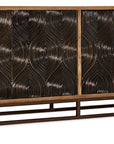 Swirl Door Entertainment Console - Light Brown / Dark Brown