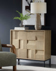 Lorenzo - Geometric 2 Door Cabinet - Light Brown