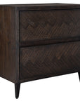 Abba - Herringbone Accent Chest - Dark Brown