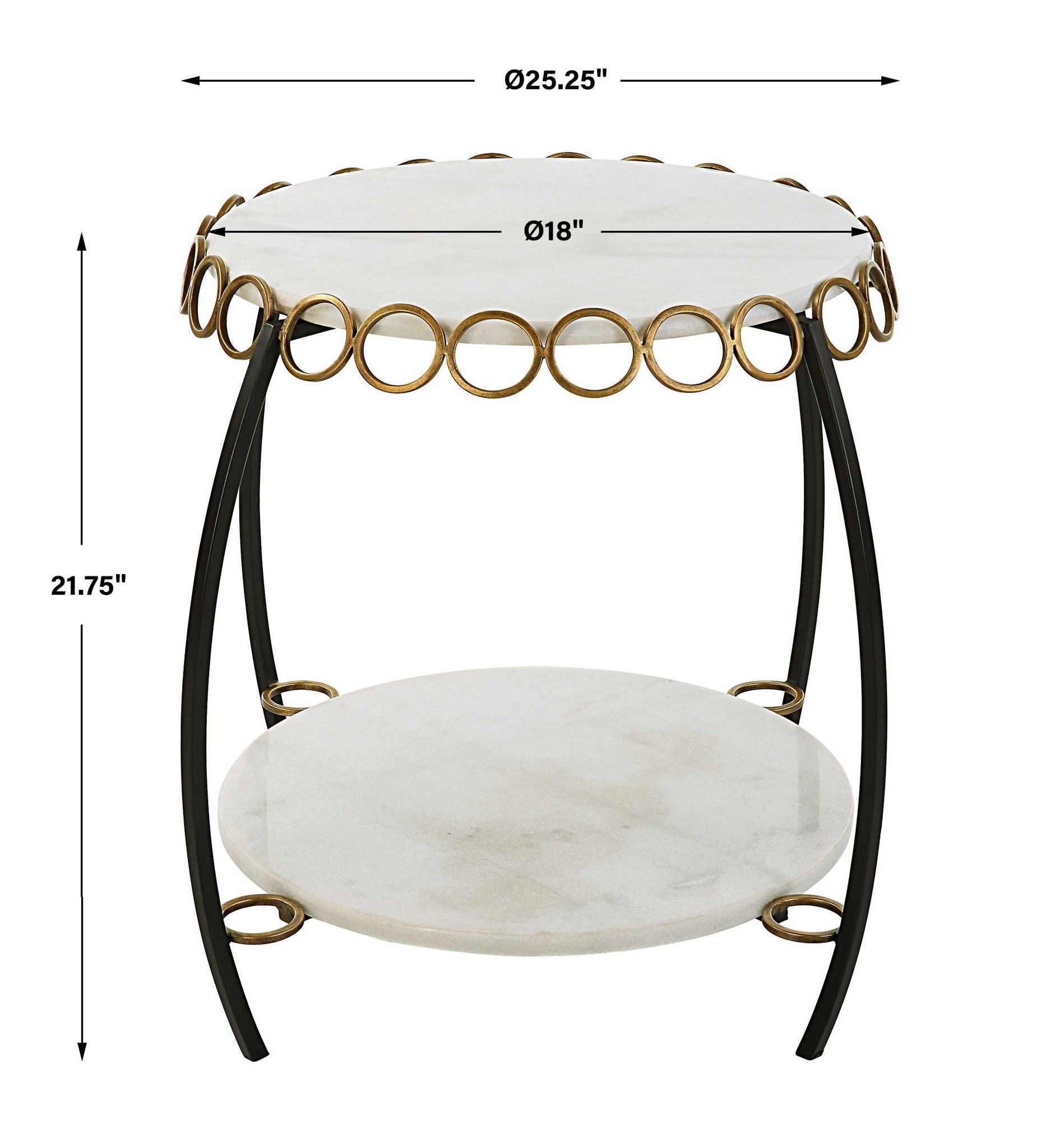 Chainlink - Marble Side Table - White