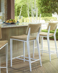 Calbas - Outdoor Bar Stool - White / Woodtone