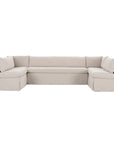Fable - 5 Piece Slipcover Dining Banquette U-Shape - Beige
