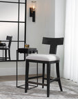 Idris - Modern Wood Counter Stool - Black & White