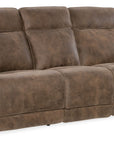 MS - Wheeler Power Sofa With Power Headrest - Dark Brown