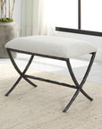 Brisby - Gray Fabric Small Bench