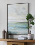 Awakening - Hand Painted Landscape Art - Blue / Brown / Green / White / Yellow
