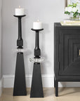Ebon Glow - Floor Candleholders (Set of 2) - Black