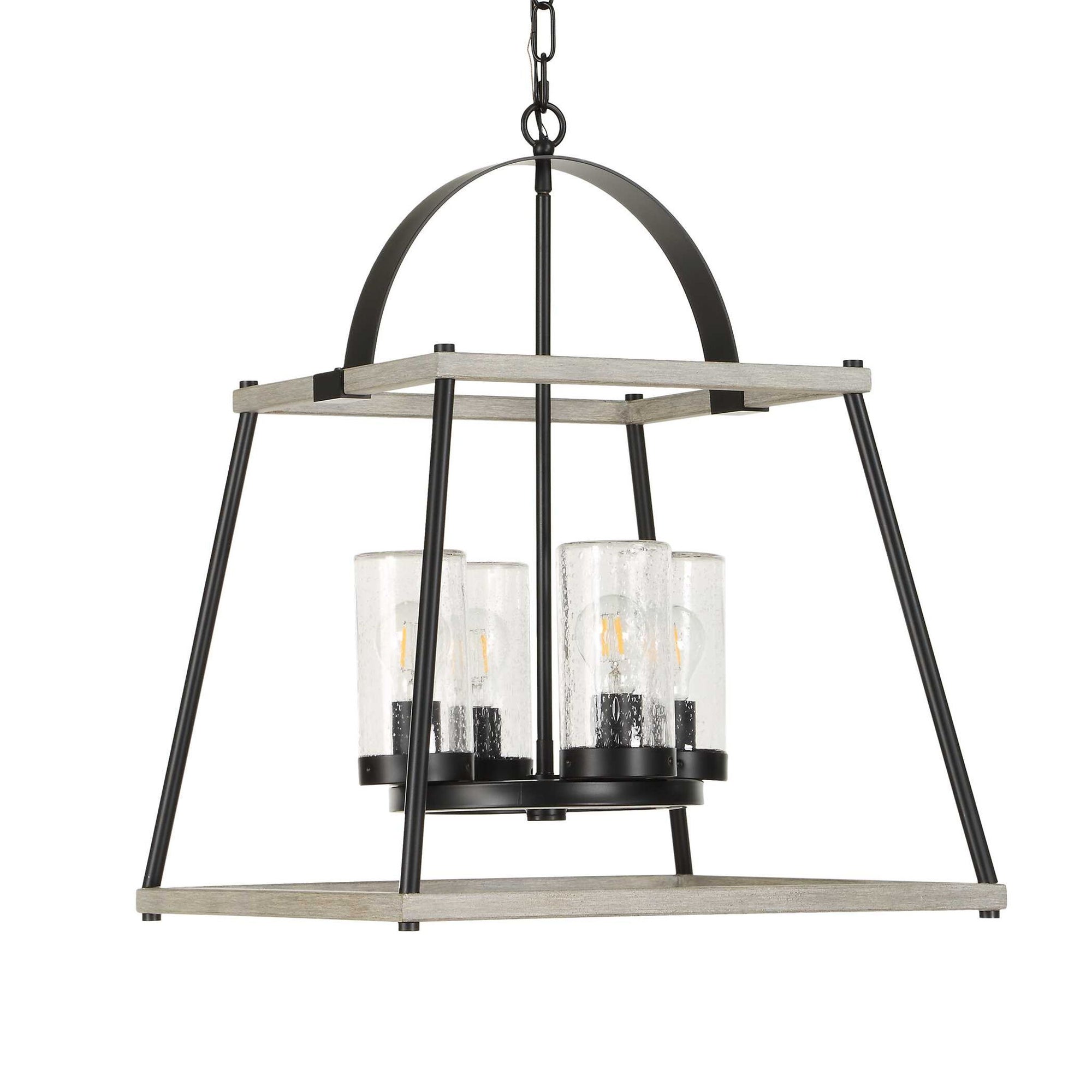 Edgecomb - 4 Light Indoor-Outdoor Pendant - Black / Gray