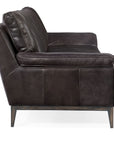 SS - Kandor Leather Stationary Sofa - Black
