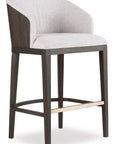 Curata - Upholstered Bar Stool - Dark Brown / Beige