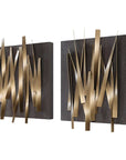Crosshatch - Metal Wall Decor (Set of 2) - Dark Brown
