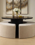 Khai - Rounded Plush Dining Bench - Brown