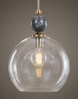 Mendota - 1 Light Glass Pendant - Pearl Silver