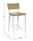 Calbas - Outdoor Bar Stool - White / Woodtone