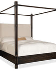 Retreat - Pole Rattan Upholstered Poster Bed With Canopy