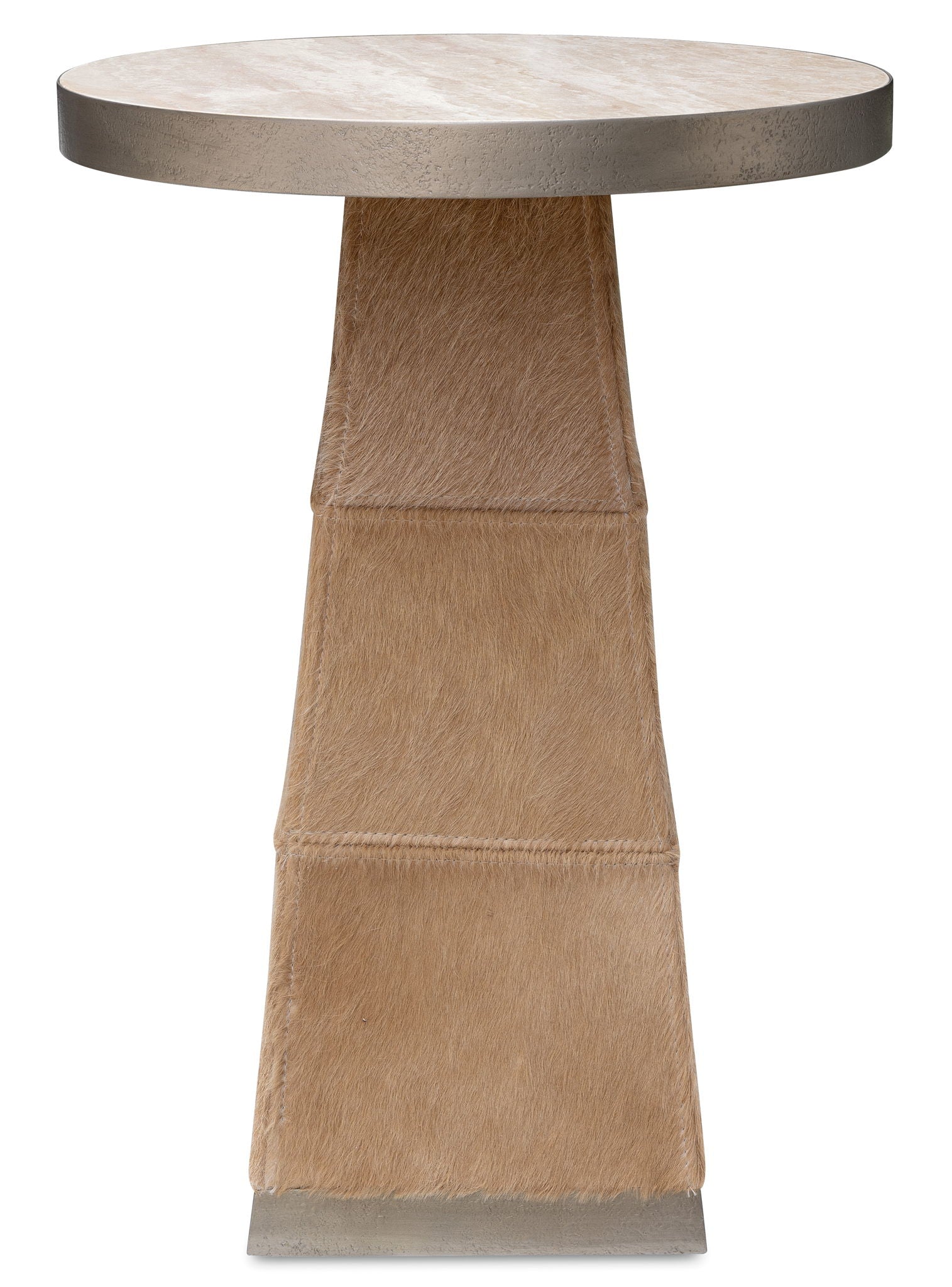 Melange - Vaquero Spot Table - Light Brown / Beige / Silver