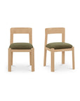 Oli - Dining Chair (Set of 2) - Dark Green / Light Brown