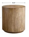 Nevis - Wood Cylinder Side Table - Woodtone